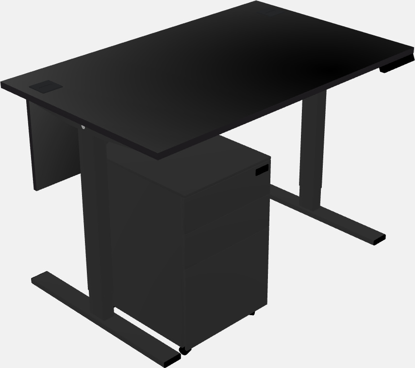 Sit-to-stand rectangular desk