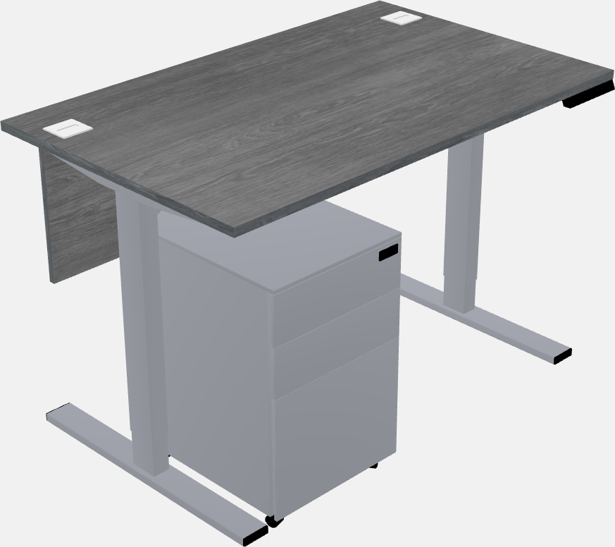 Sit-to-stand rectangular desk