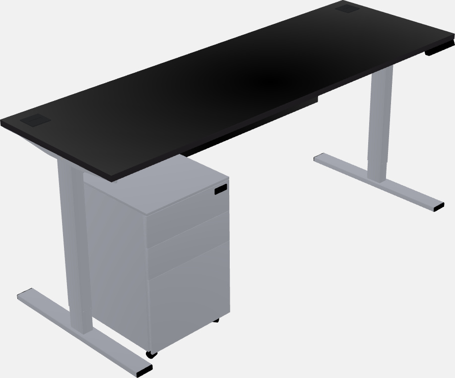 Sit-to-stand rectangular desk