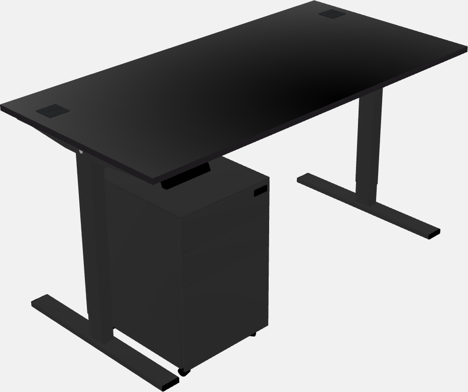 Sit-to-stand rectangular desk