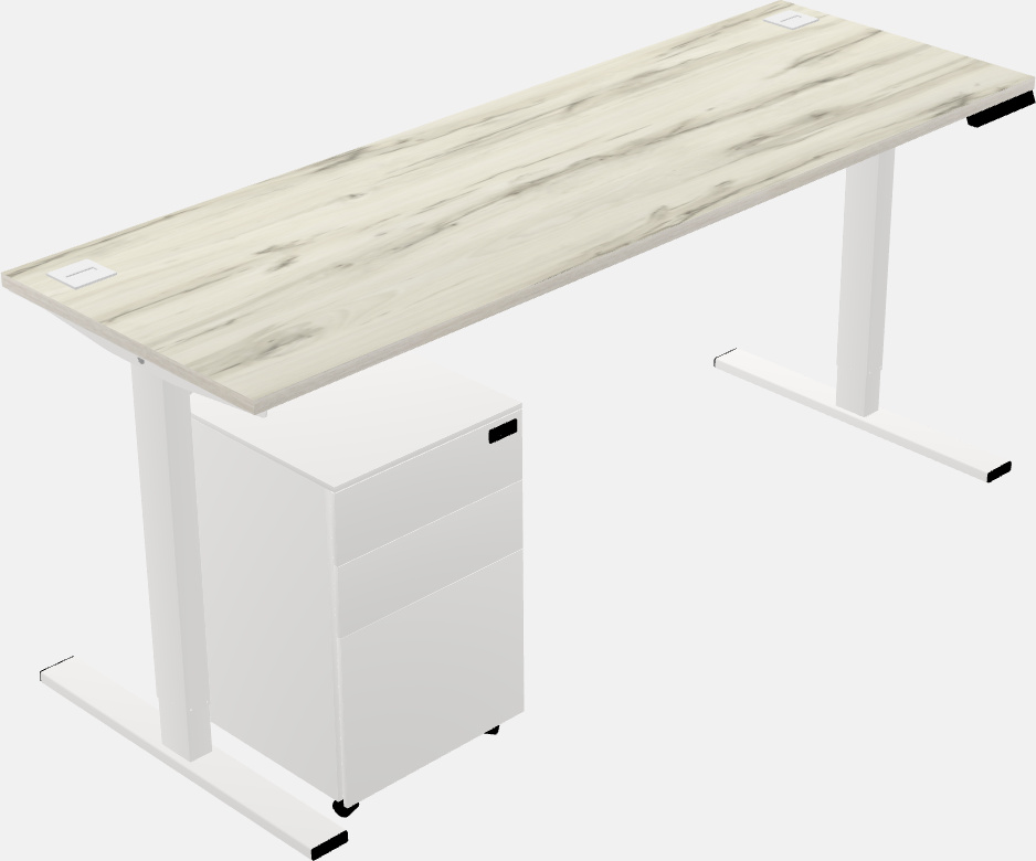 Sit-to-stand rectangular desk