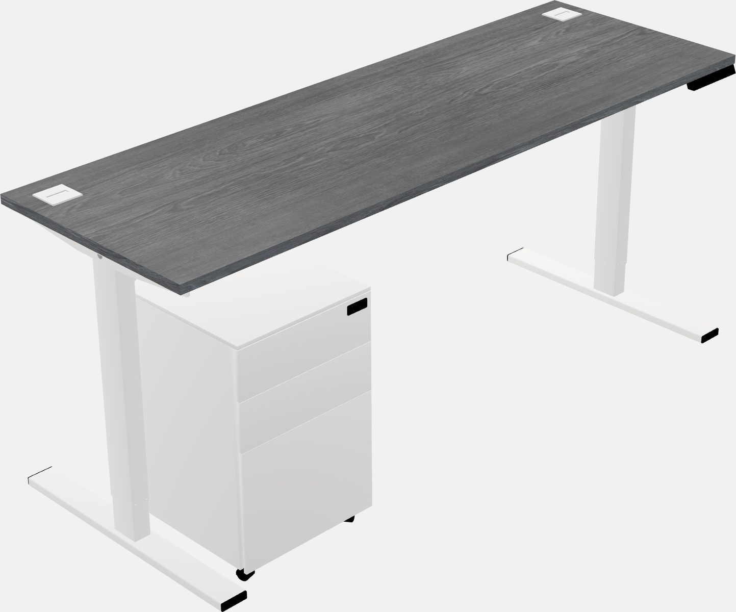 Sit-to-stand rectangular desk