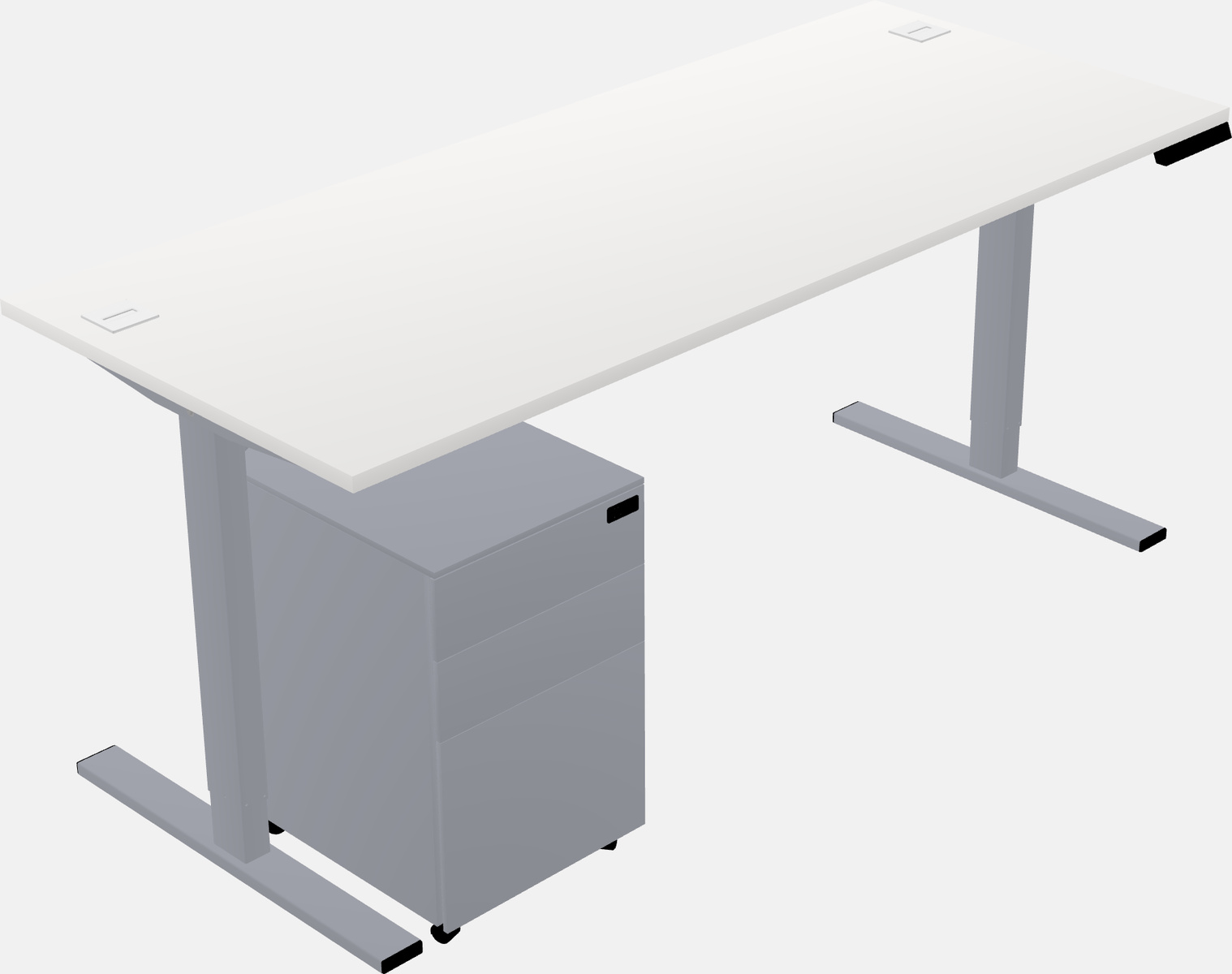 Sit-to-stand rectangular desk