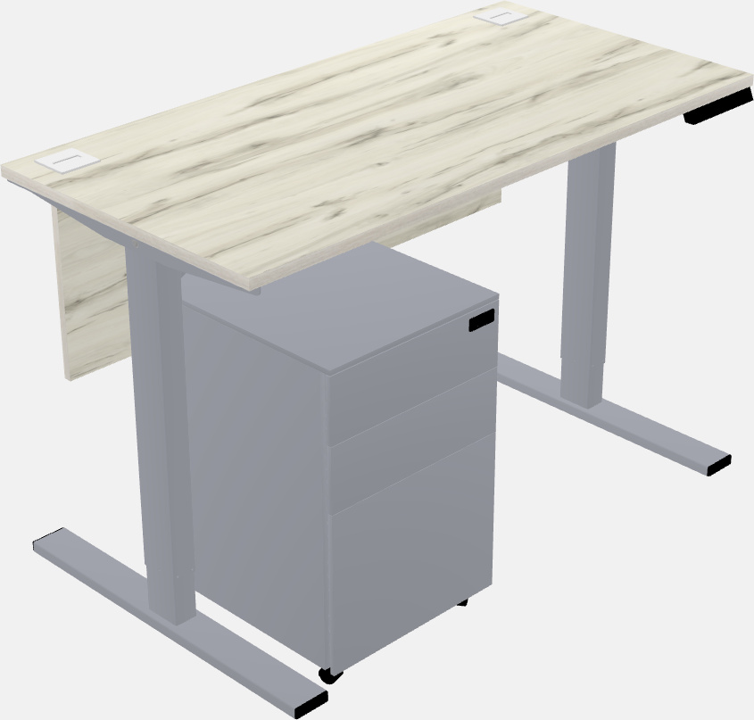 Sit-to-stand rectangular desk