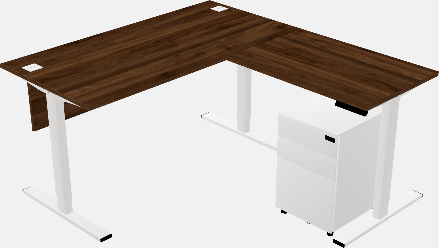 Sit-to-stand l-shaped desk