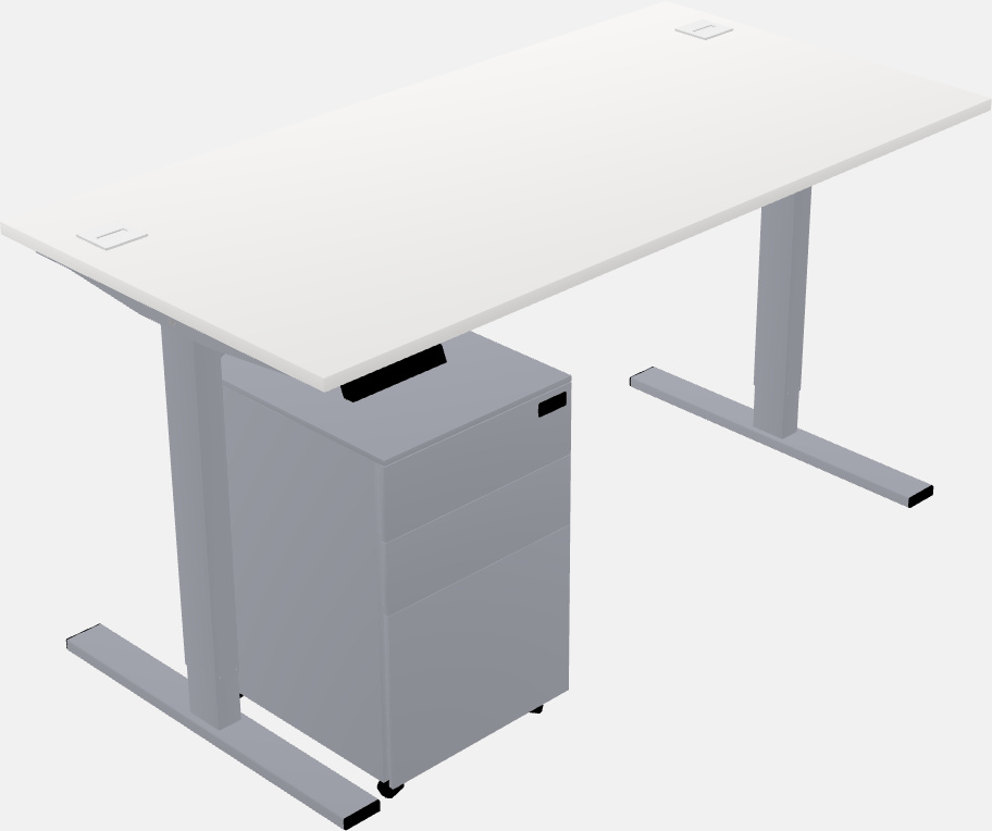 Sit-to-stand rectangular desk