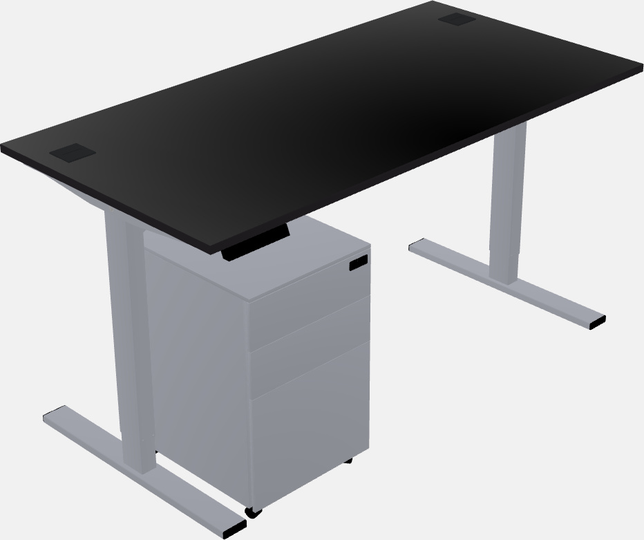 Sit-to-stand rectangular desk