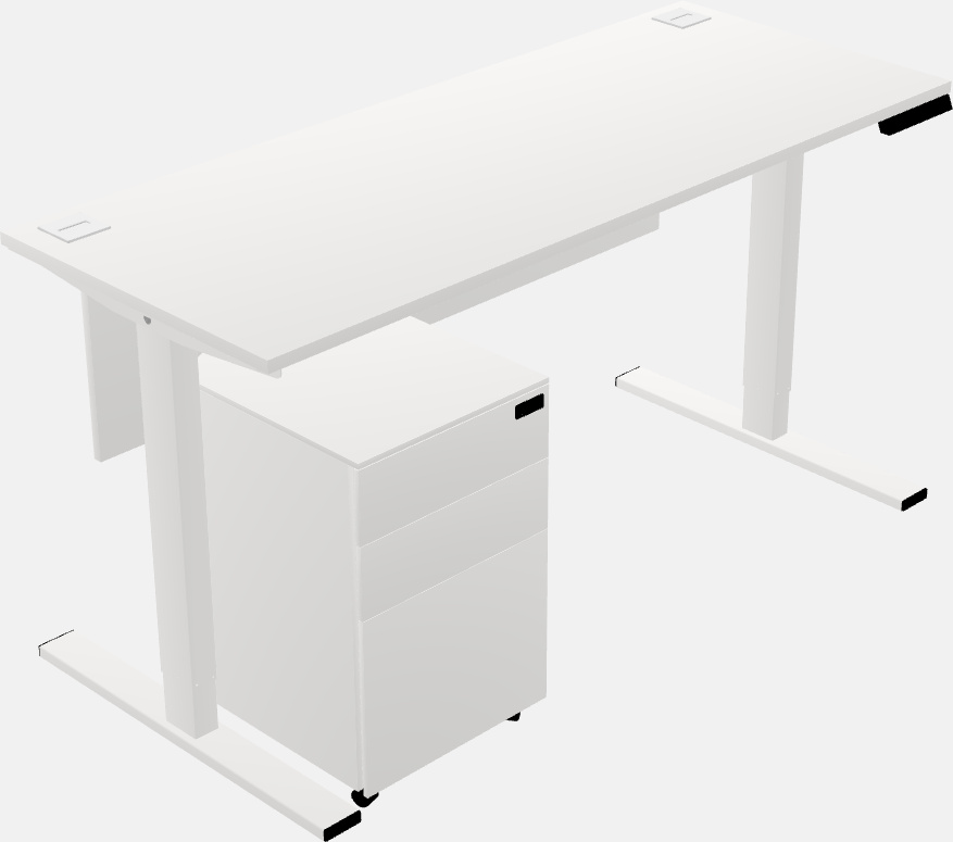 Sit-to-stand rectangular desk