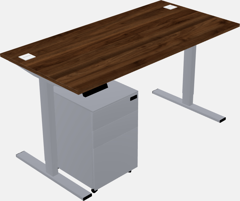 Sit-to-stand rectangular desk