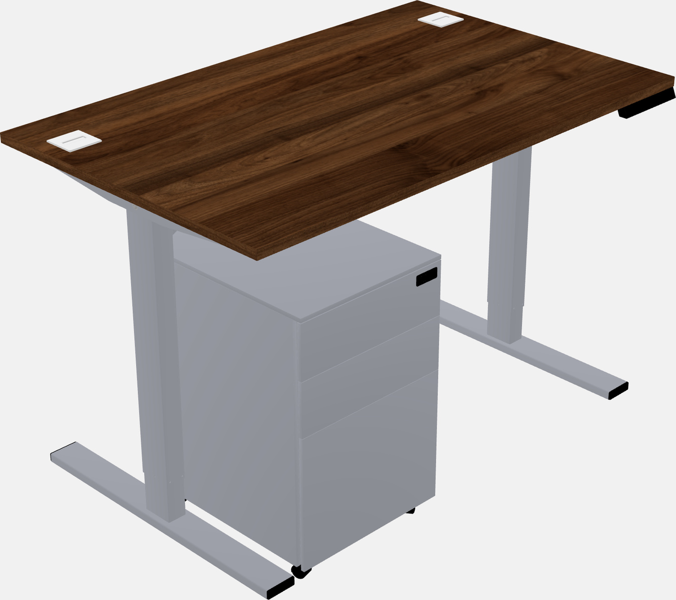 Sit-to-stand rectangular desk