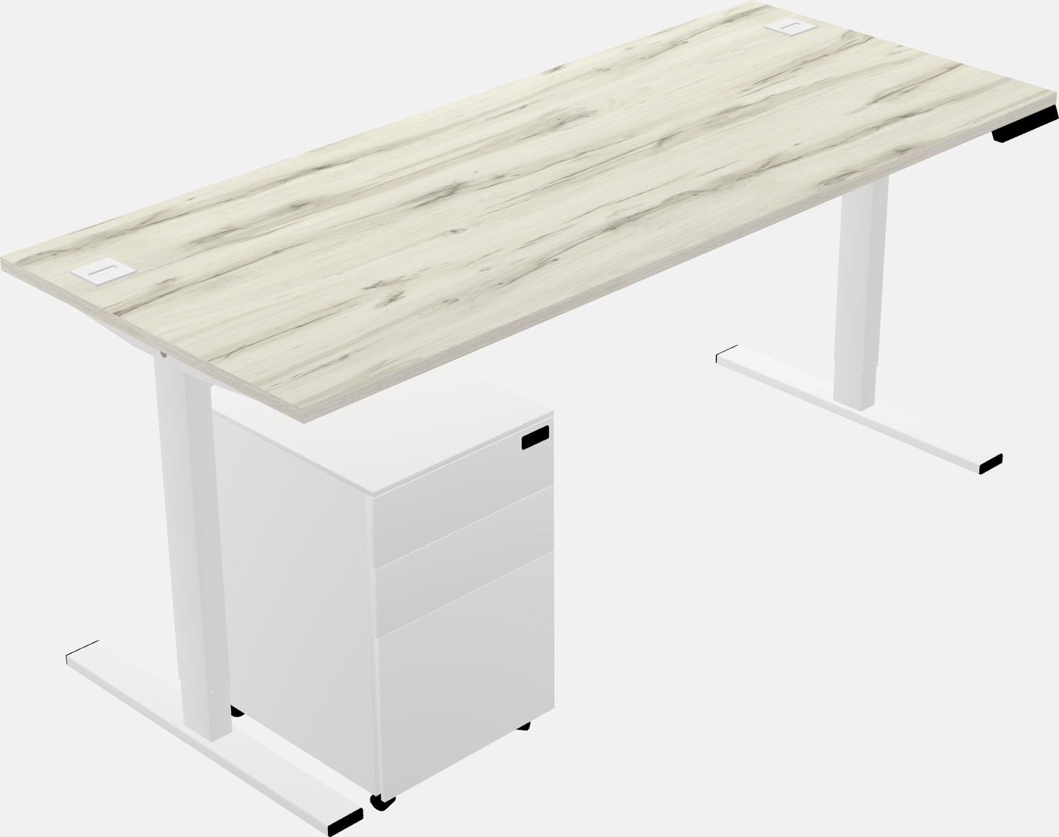 Sit-to-stand rectangular desk