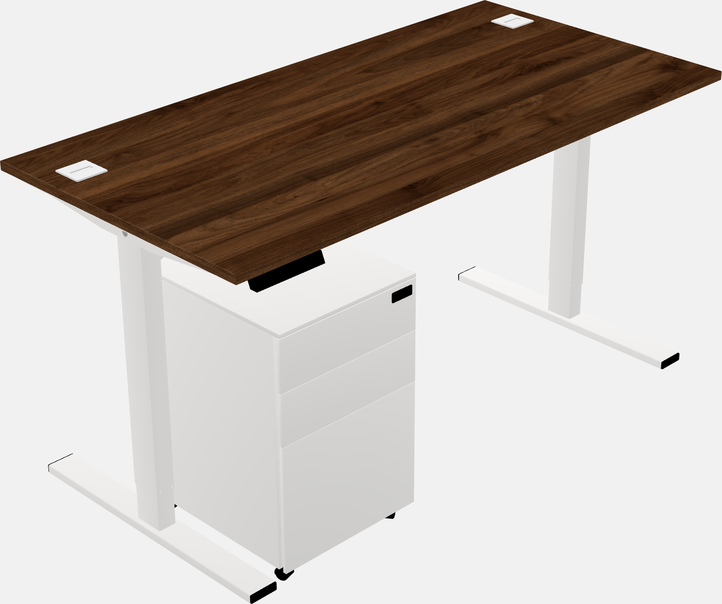 Sit-to-stand rectangular desk