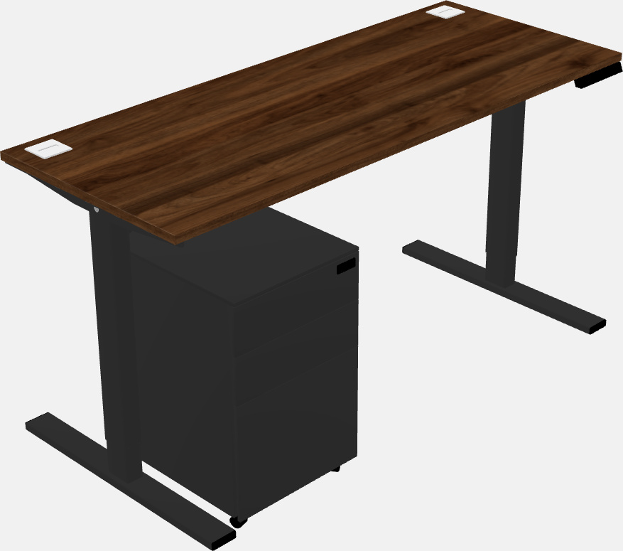 Sit-to-stand rectangular desk