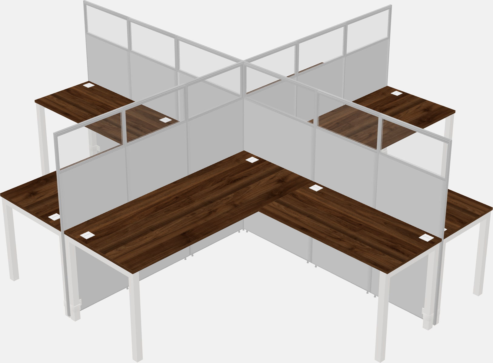 Shared l-shaped cubicles