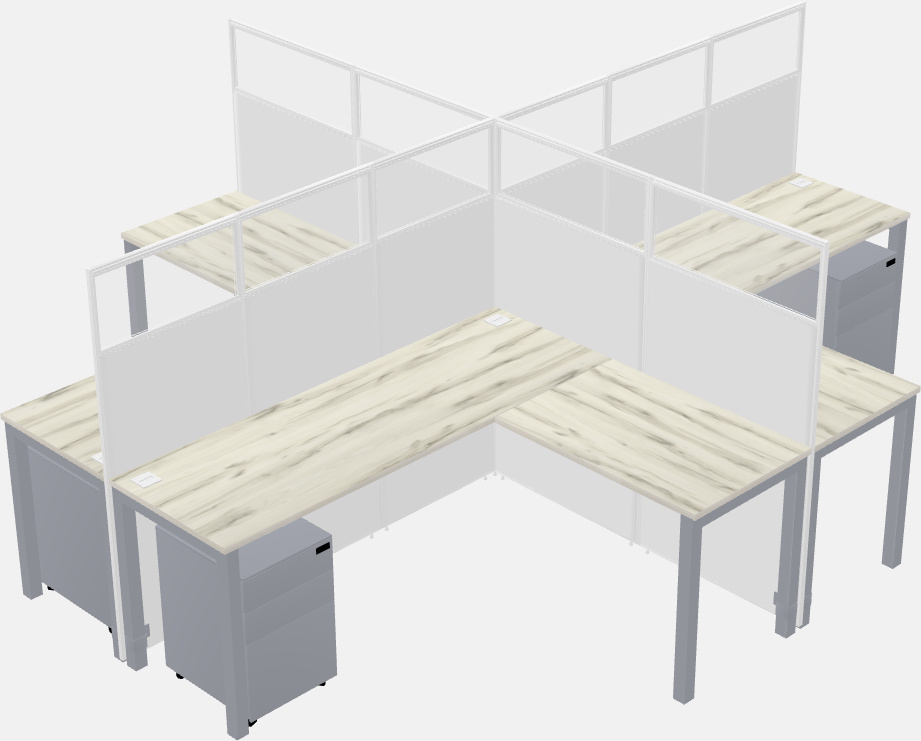 Shared l-shaped cubicles