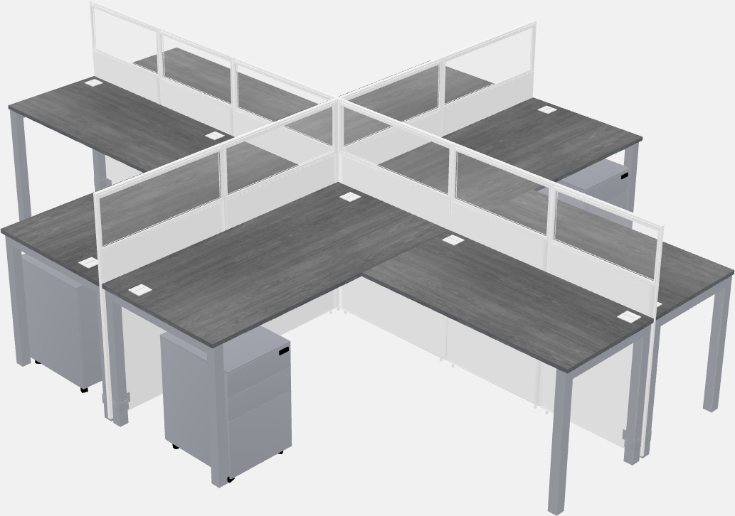 Shared l-shaped cubicles