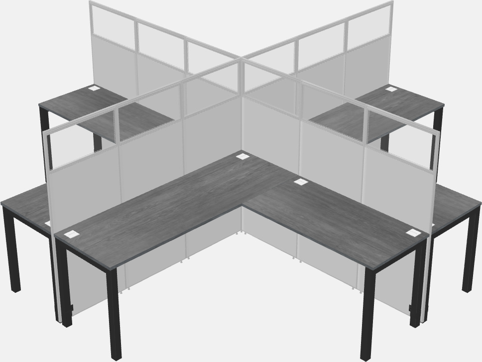 Shared l-shaped cubicles