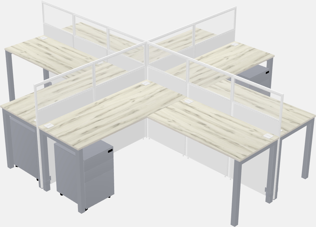 Shared l-shaped cubicles