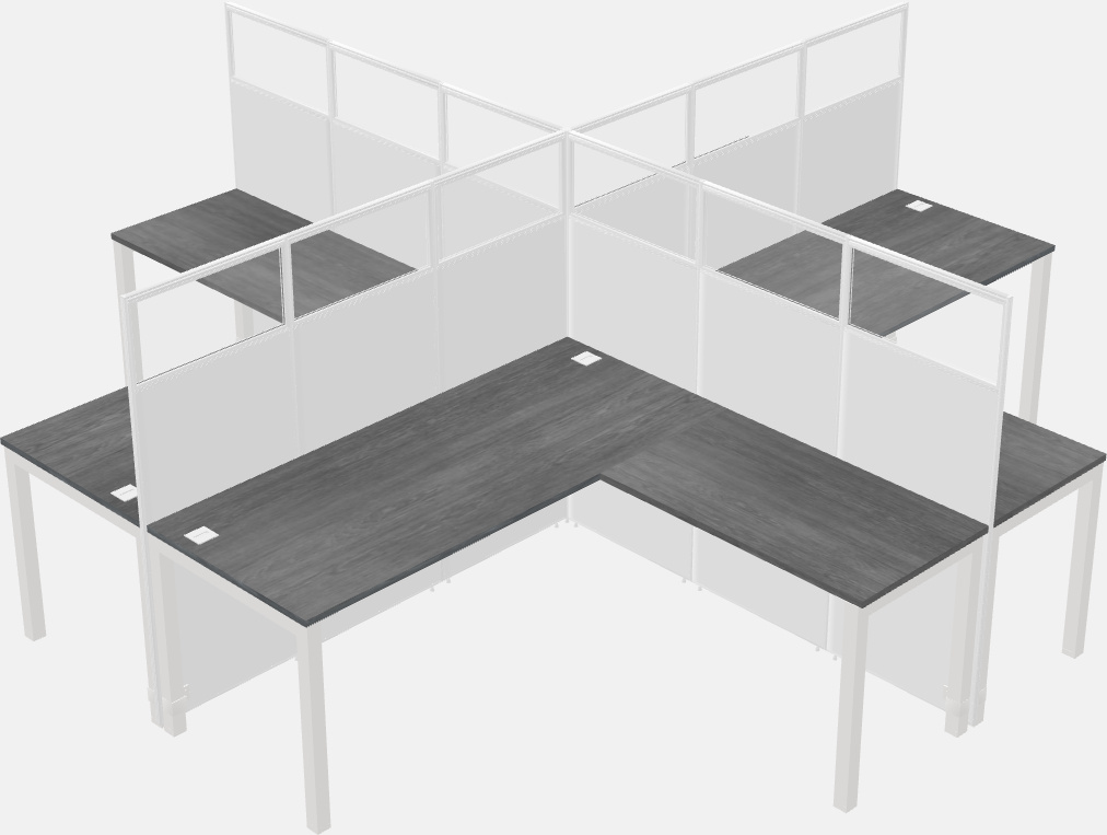 Shared l-shaped cubicles