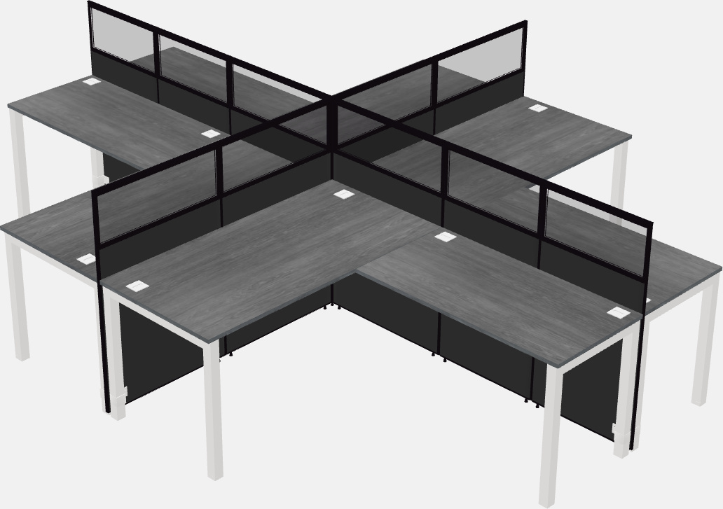 Shared l-shaped cubicles