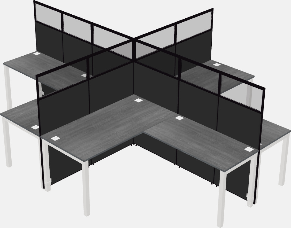 Shared l-shaped cubicles