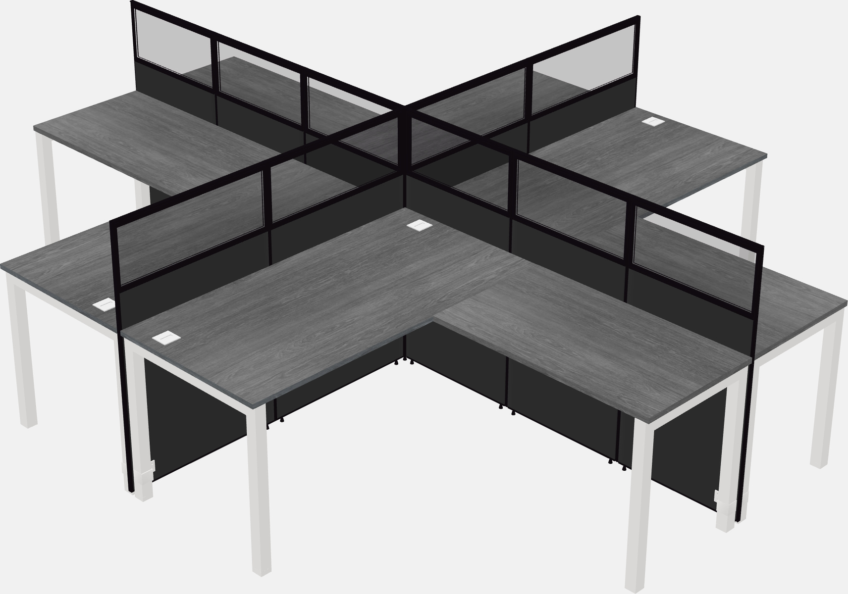 Shared l-shaped cubicles