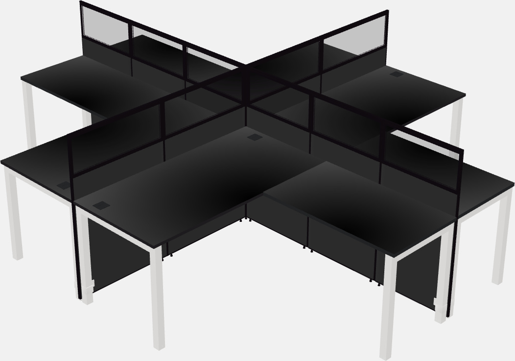 Shared l-shaped cubicles