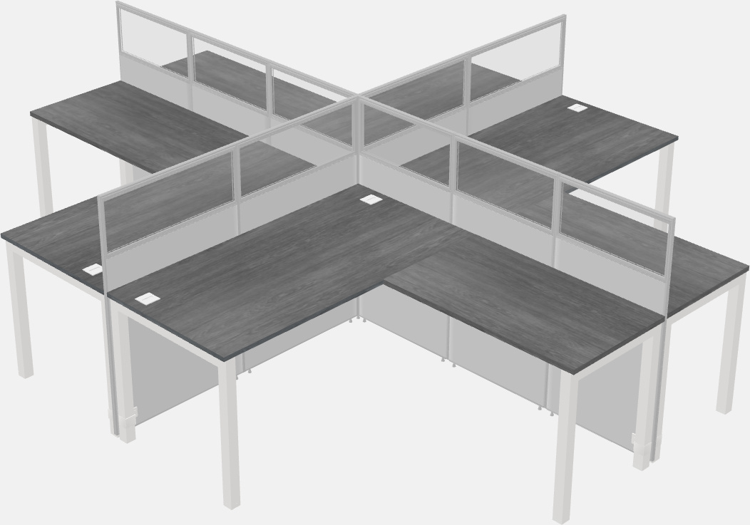 Shared l-shaped cubicles