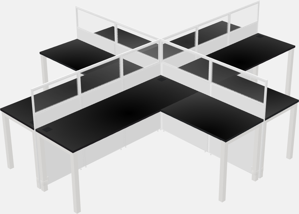 Shared l-shaped cubicles