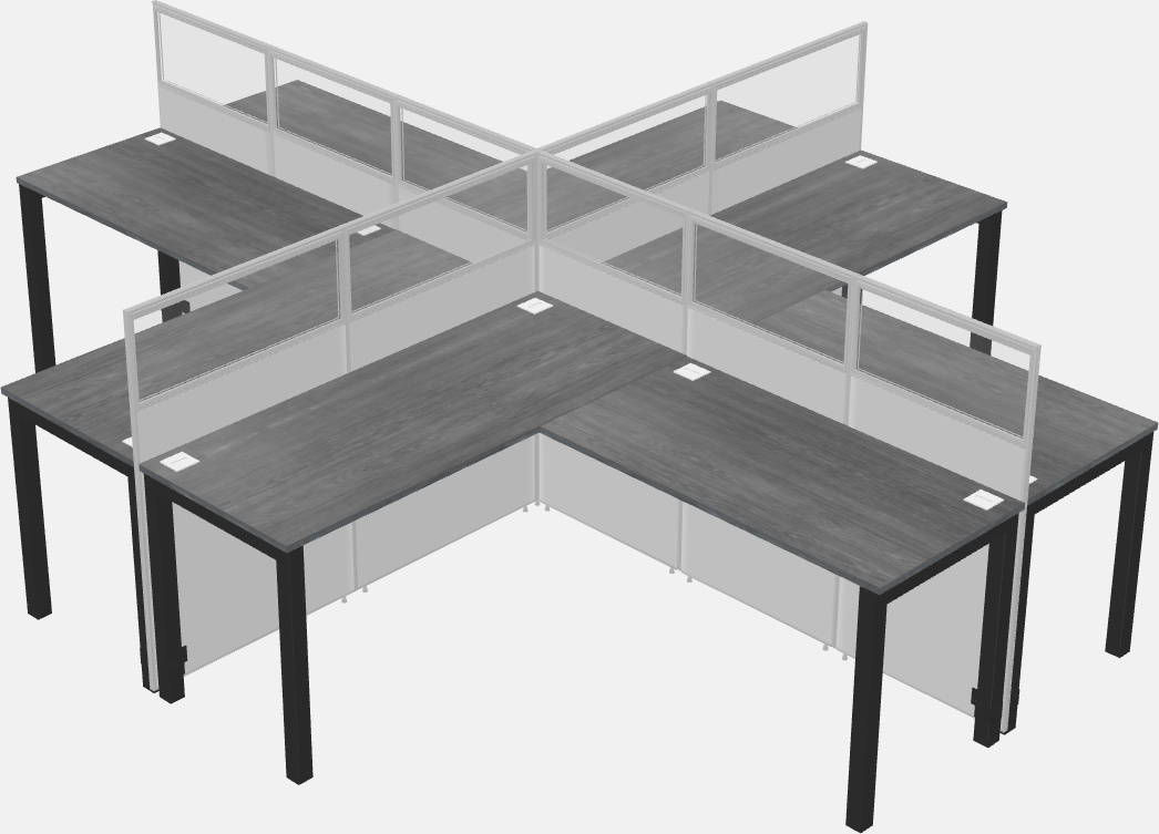 Shared l-shaped cubicles