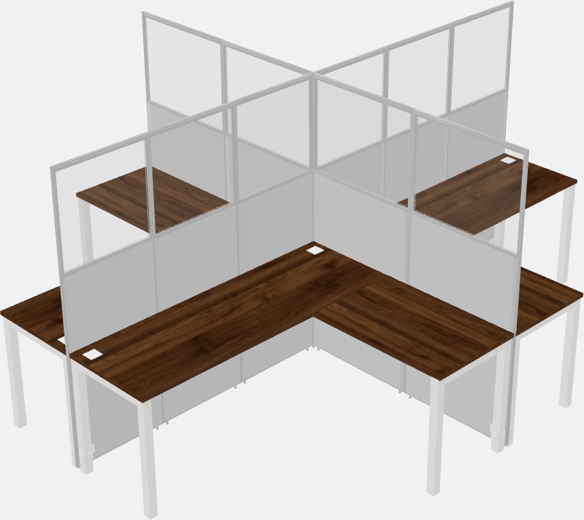 Shared l-shaped cubicles