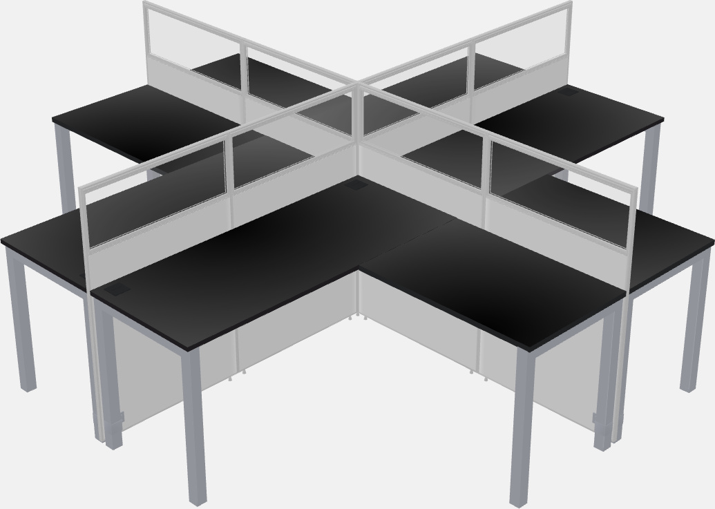 Shared l-shaped cubicles