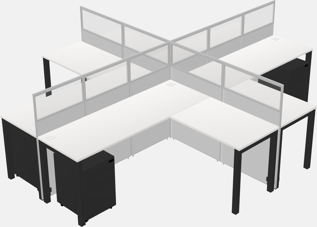 Shared l-shaped cubicles