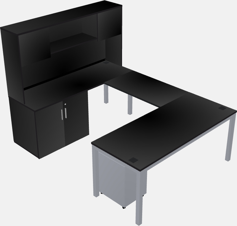 U-förmiger schreibtisch + schrank