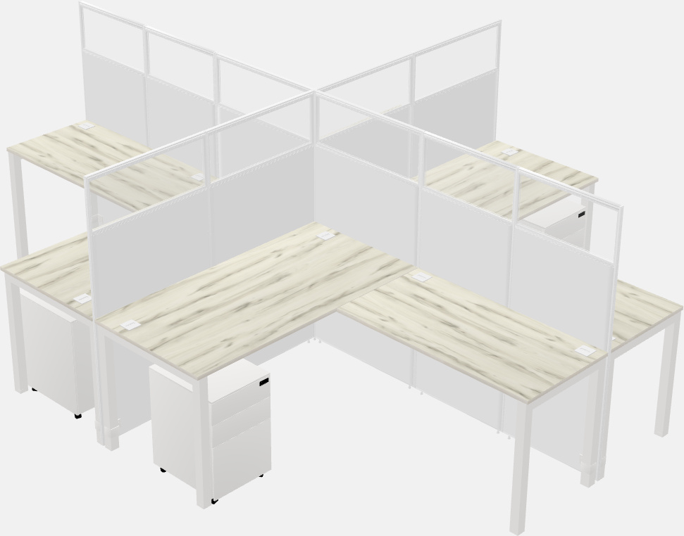 Shared l-shaped cubicles