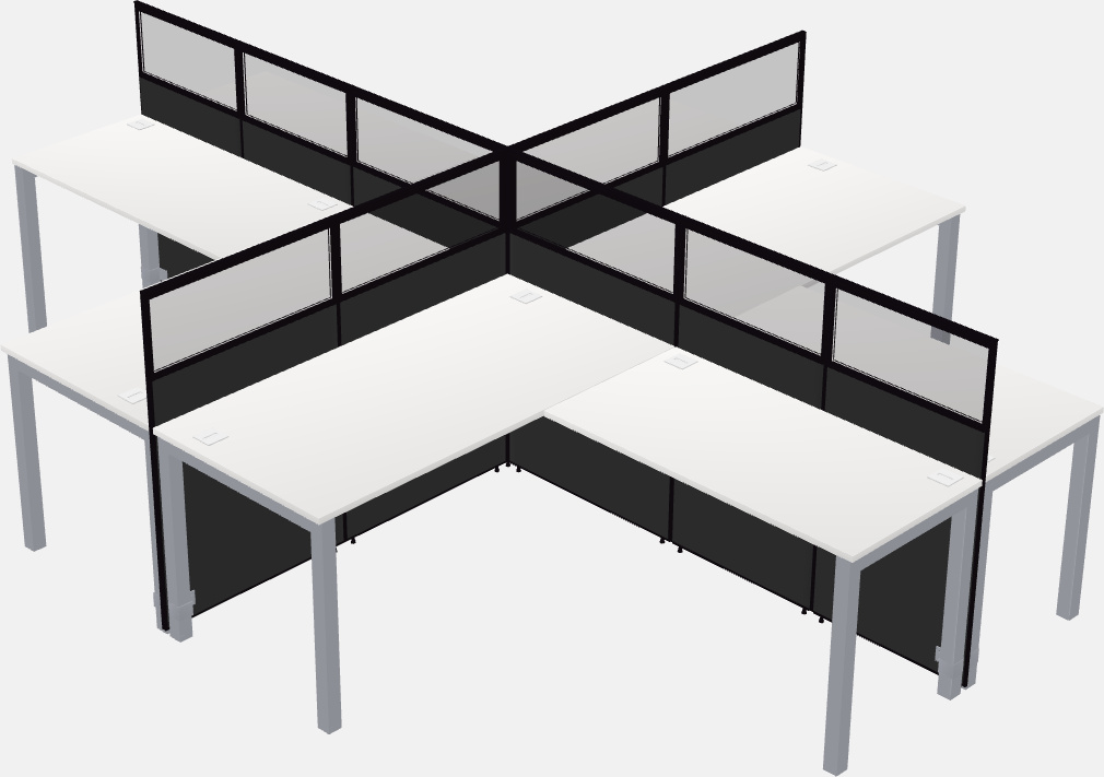 Shared l-shaped cubicles