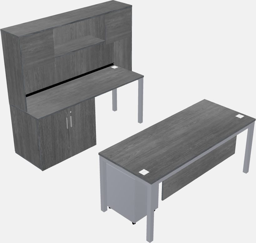 Parallel desk + cabinet