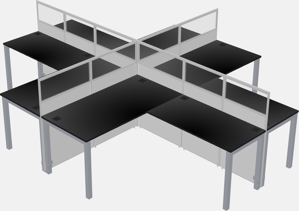 Shared l-shaped cubicles