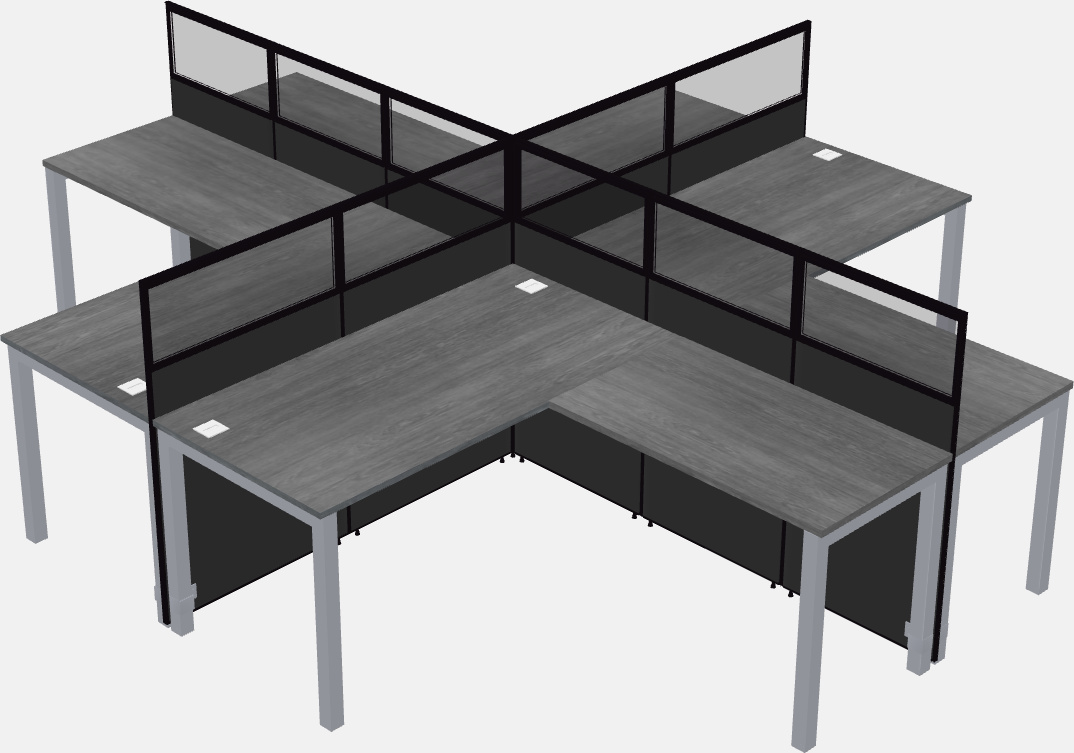 Shared l-shaped cubicles