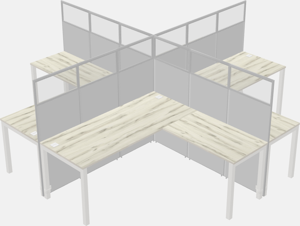 Shared l-shaped cubicles