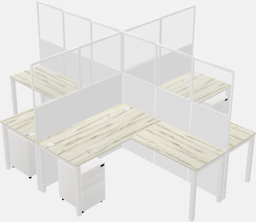 Shared l-shaped cubicles