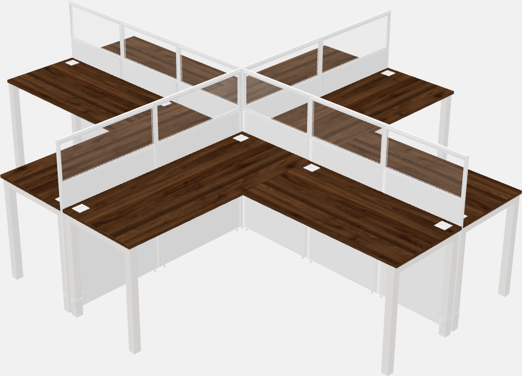 Shared l-shaped cubicles