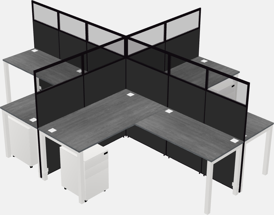 Shared l-shaped cubicles