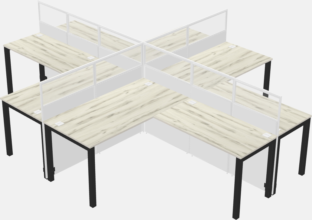 Shared l-shaped cubicles