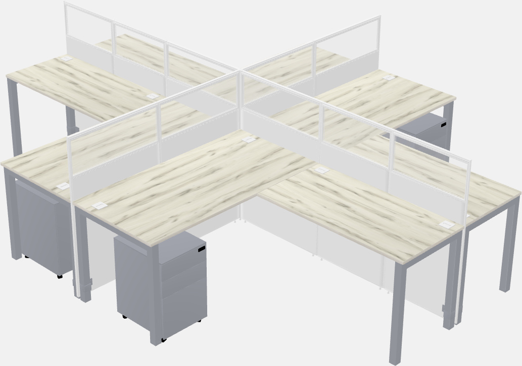 Shared l-shaped cubicles