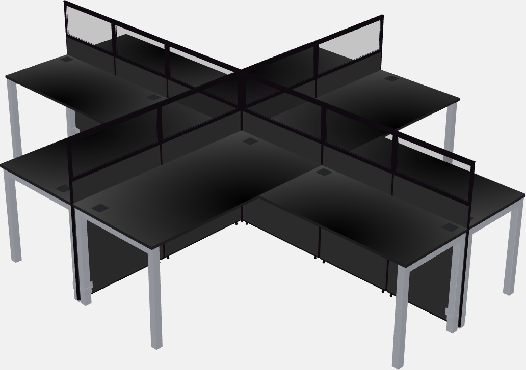 Shared l-shaped cubicles