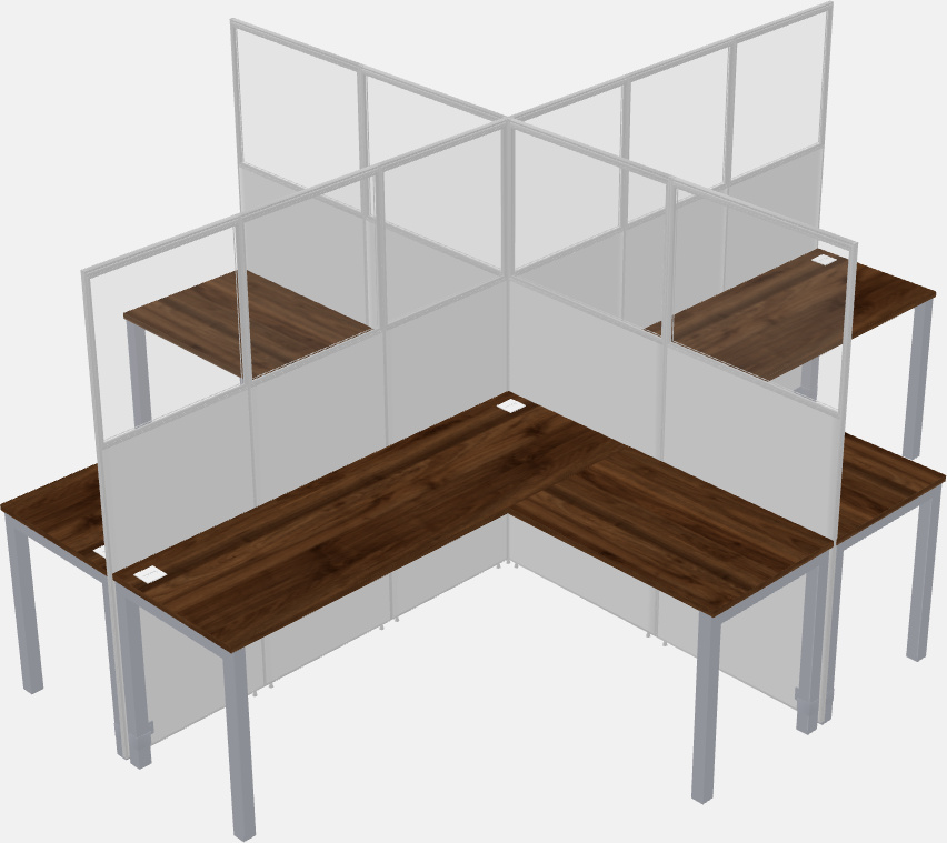 Shared l-shaped cubicles