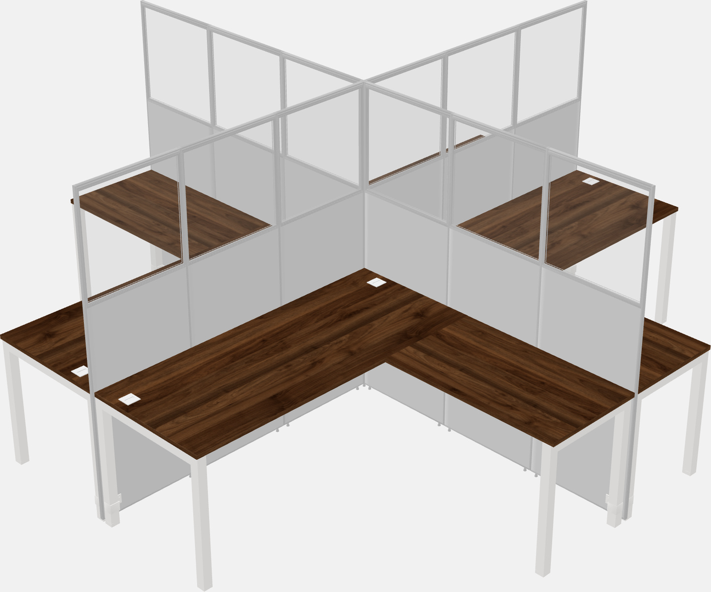 Shared l-shaped cubicles