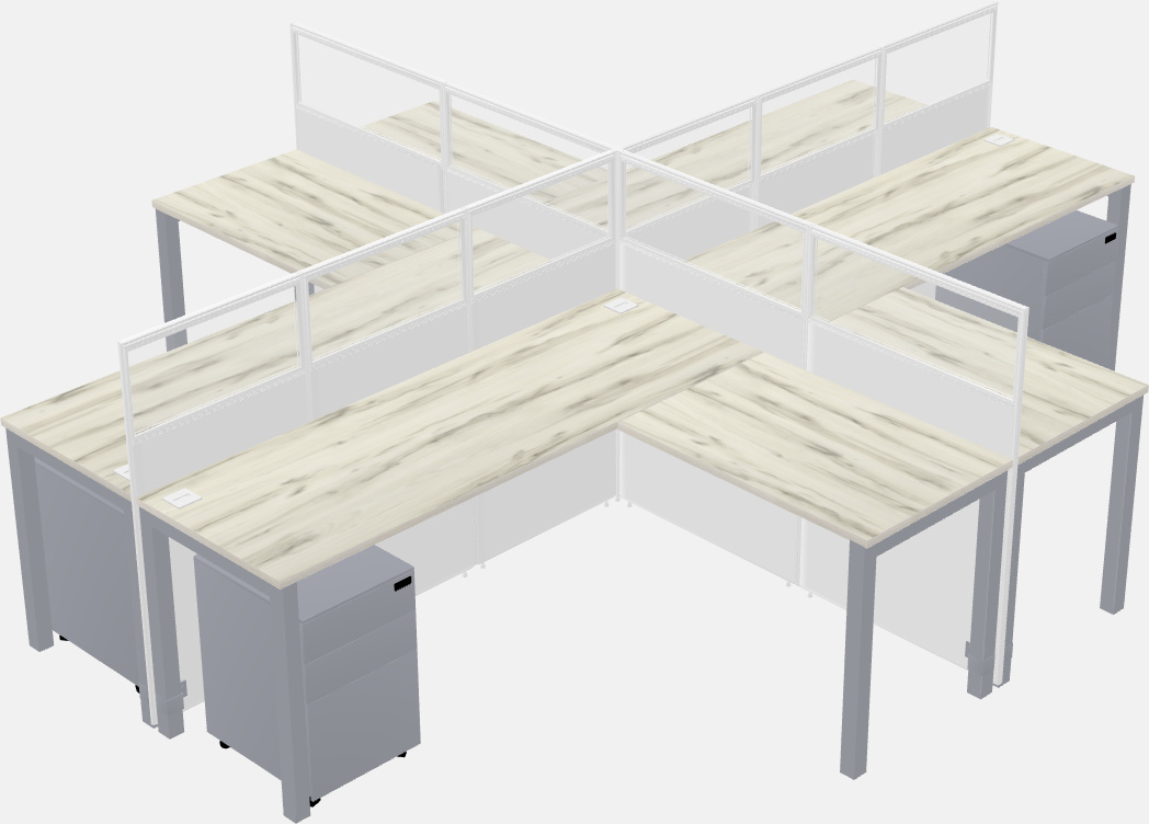 Shared l-shaped cubicles