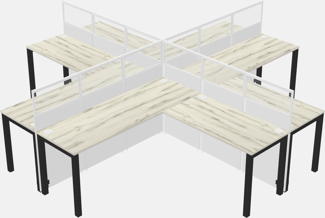 Shared l-shaped cubicles